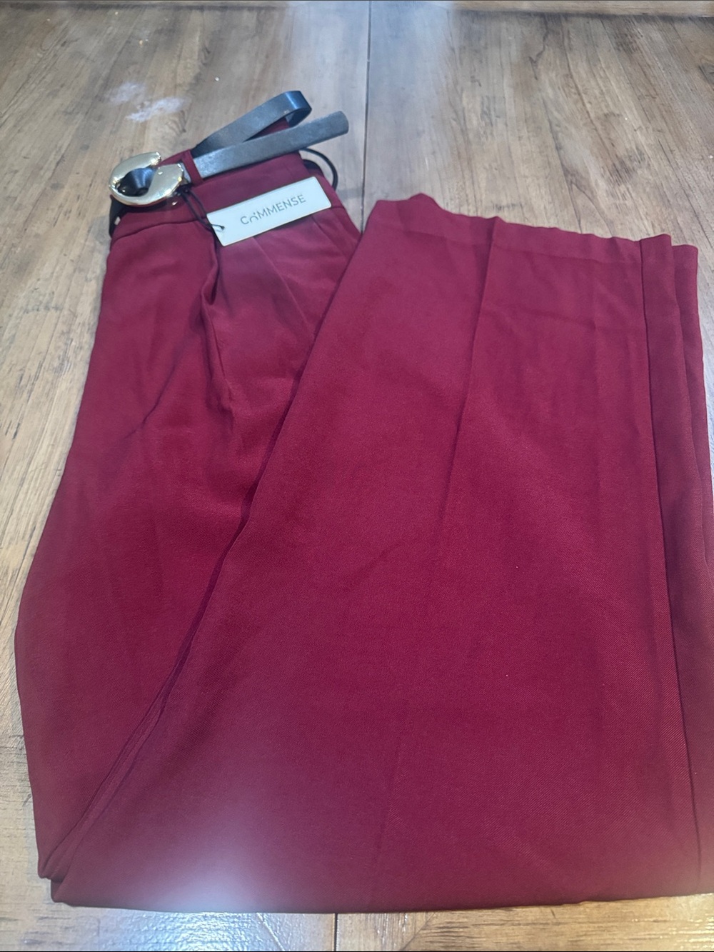 Commense Straight-Leg Pants in Deep Burgundy